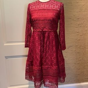 ASOS Wine Lace Maternity Dress